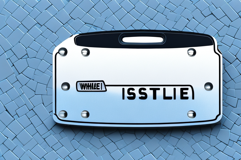 A magnetic license plate holder securely attached to the back of a car