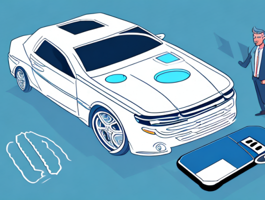 A car with a magnetic license plate holder attached to it