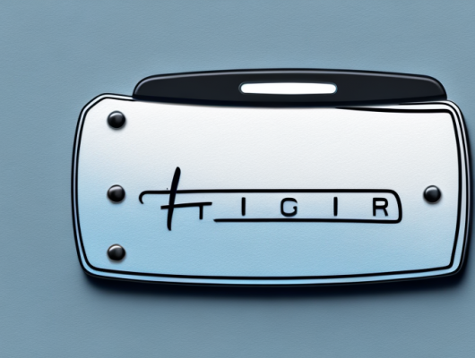 A magnetic license plate holder attached to the back of a car