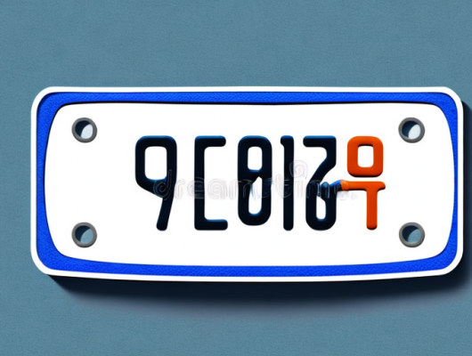 A car license plate being attached using velcro strips