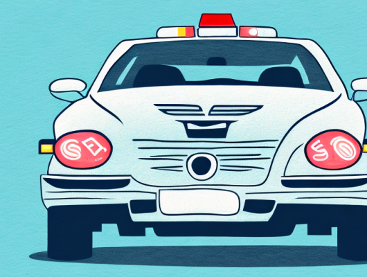 A car with a red license plate parked near a german cityscape