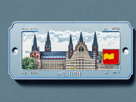 A german car license plate with the aachen district code 'ac'
