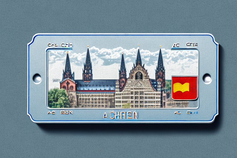 A german car license plate with the aachen district code 'ac'