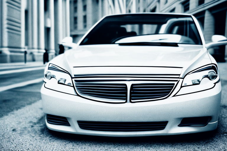 A diplomatic license plate on a fancy car parked in front of a government building