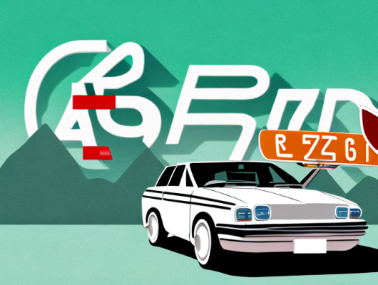 An austrian landscape with a car prominently featuring a license plate