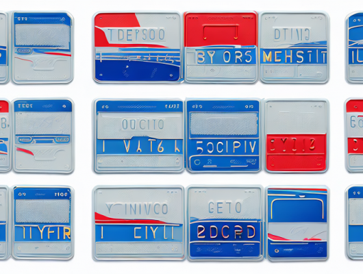 Two distinct vehicle license plates