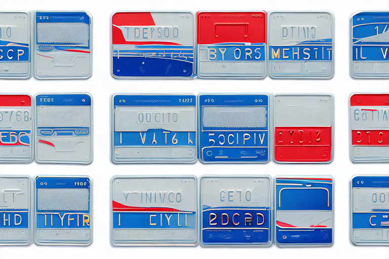 Two distinct vehicle license plates