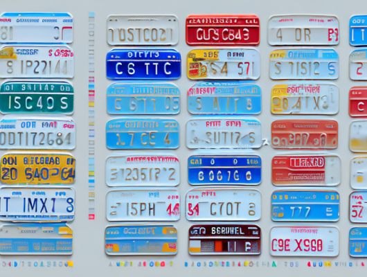 Different types of license plates (nummernschilder) in a comparison chart
