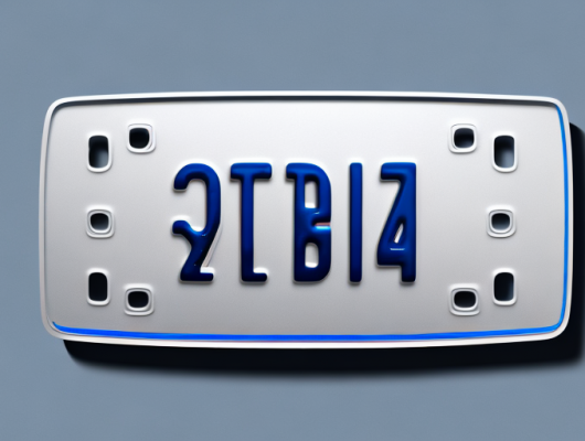 A 3d license plate with a sleek design