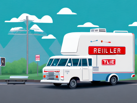 A trailer with a visible license plate