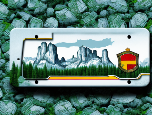 A german license plate with a focus on its unique features and details