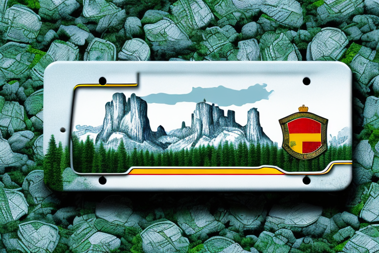 A german license plate with a focus on its unique features and details