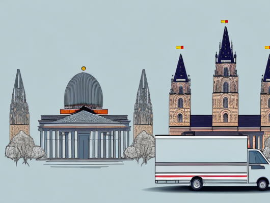 A trailer with a blank license plate