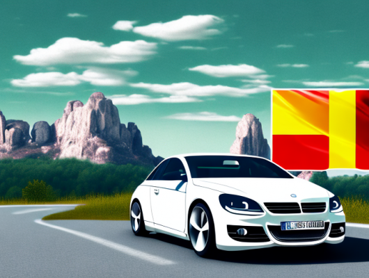 A german car with red license plates