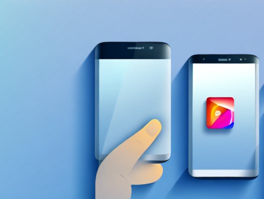 A smartphone displaying a sharp foreground image of a beautiful landscape