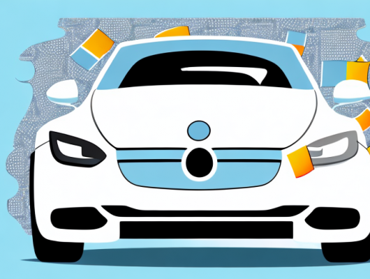 A car with german license plates undergoing a change