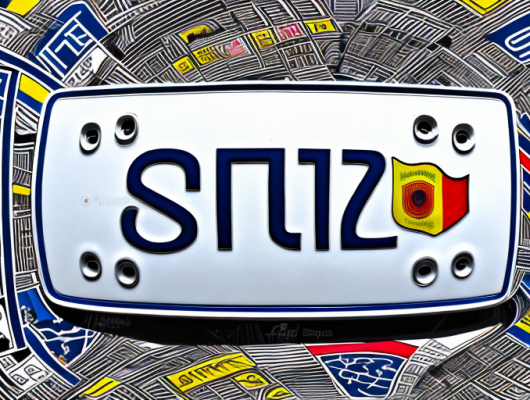 A german car license plate with the initials "su" on it