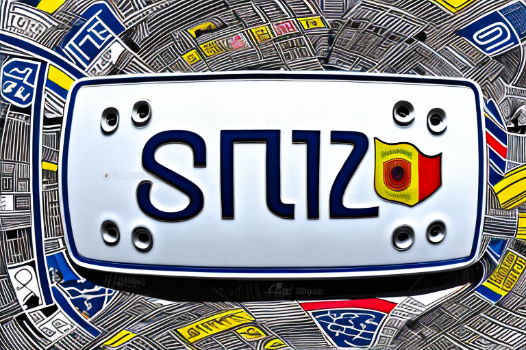 A german car license plate with the initials "su" on it