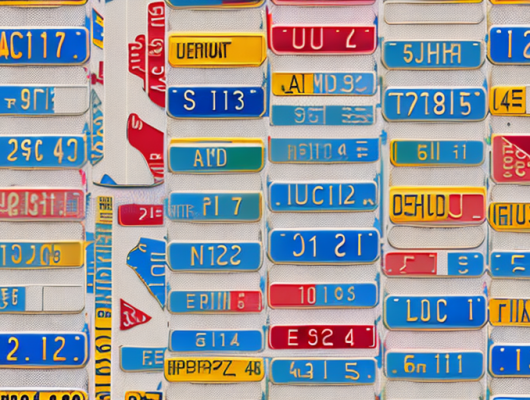Various german license plates on a map of germany