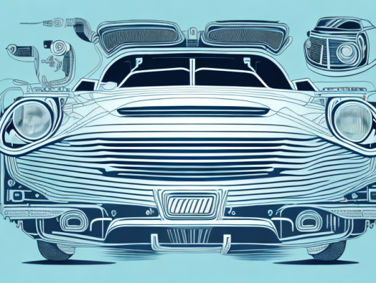 A car with an open hood