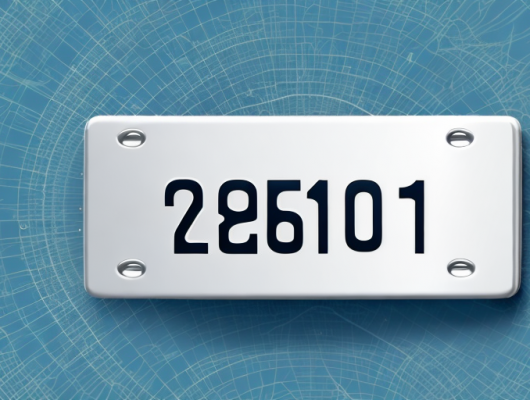 A car license plate with a blurred out number