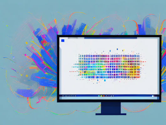 A computer screen showcasing a pixelated image