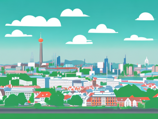 A scenic view of solingen city with its iconic landmarks