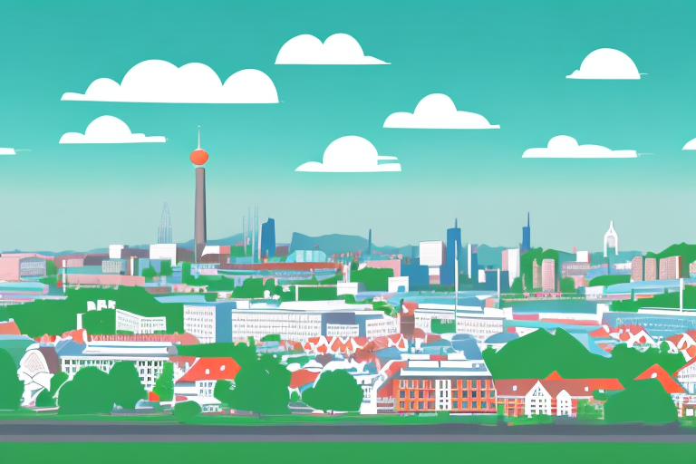 A scenic view of solingen city with its iconic landmarks