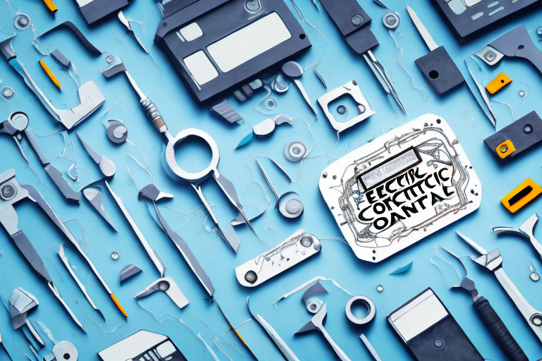 A broken electronic control unit with various tools around it