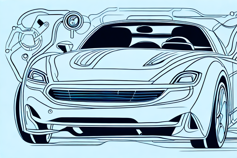 A sports car with its parts exposed