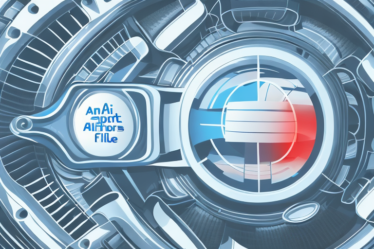 A sports air filter with visible airflow