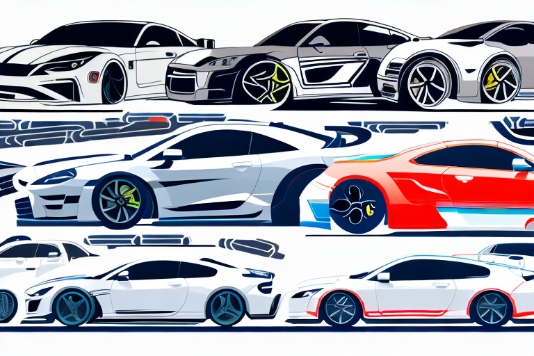 A variety of high-performance tuner cars