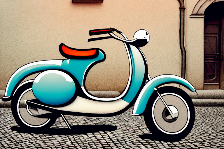 A perfect side stand attached to a vintage moped
