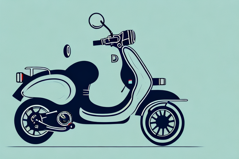 A moped with a highlighted