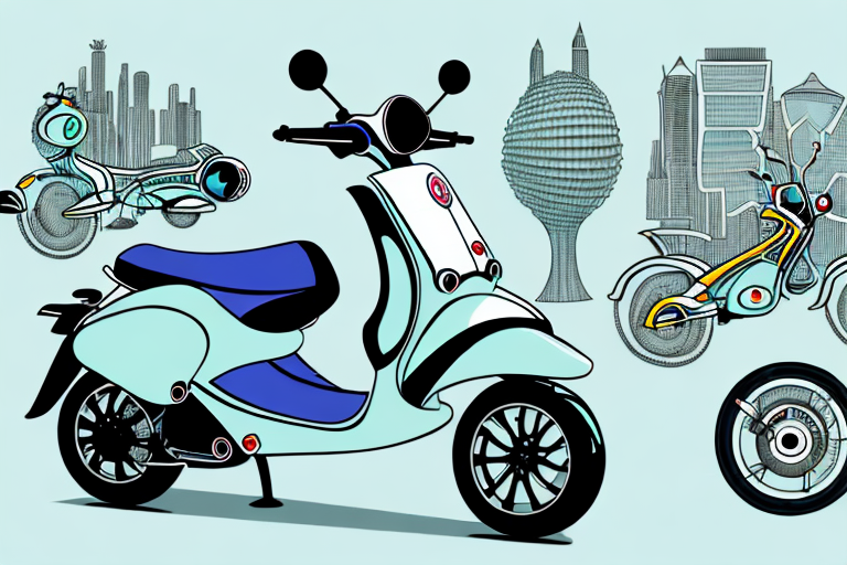 A variety of creatively modified mopeds