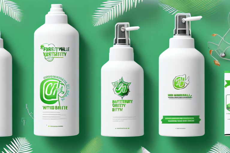 Several high-quality battery-operated spray bottles placed in a lush garden setting and inside a neat household