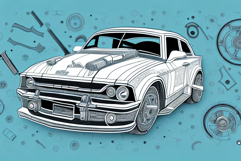 A car with highlighted stabilizers in its structure to emphasize their importance