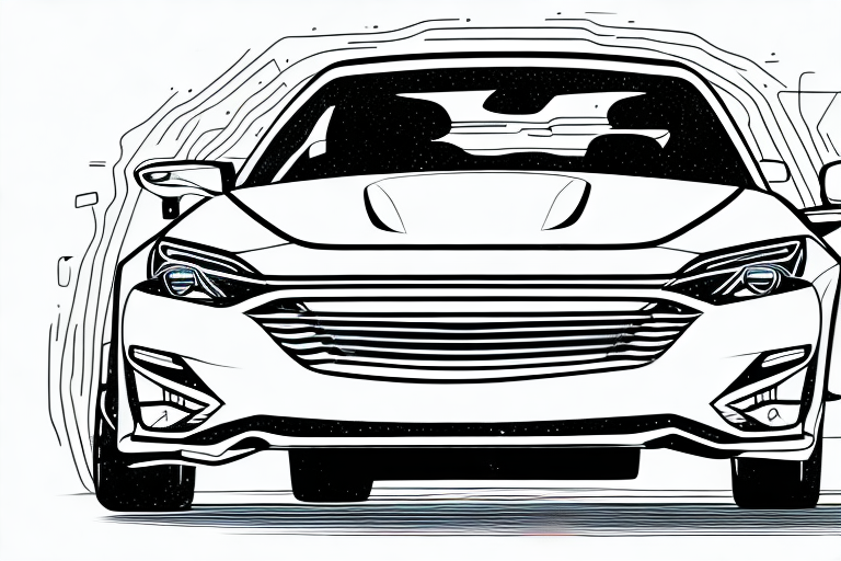 A car with a highlighted stabilizer bar