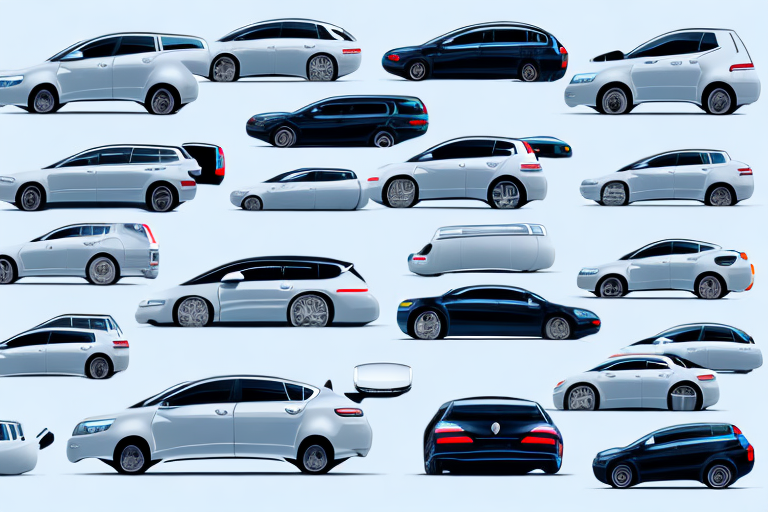 Various car parking sensors and rearview cameras installed on a car