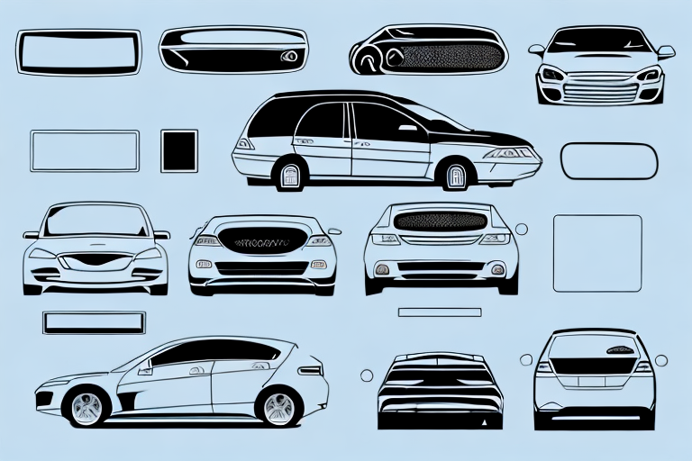 Various types of parking sensors and cameras installed on a car