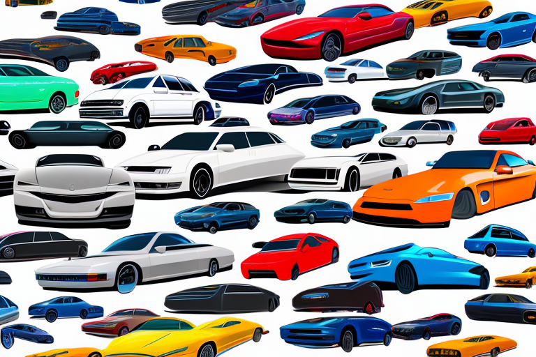 Various cars in different colors