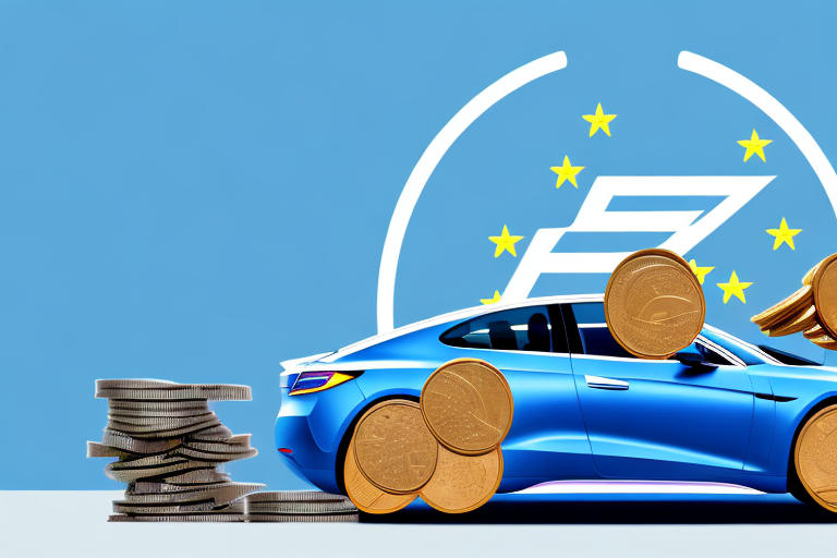 An electric car with european union flags on it