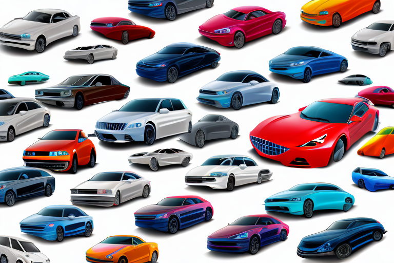 Several cars in various colors