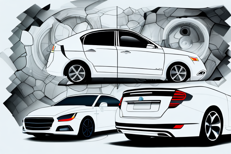 A white car and a black car side by side
