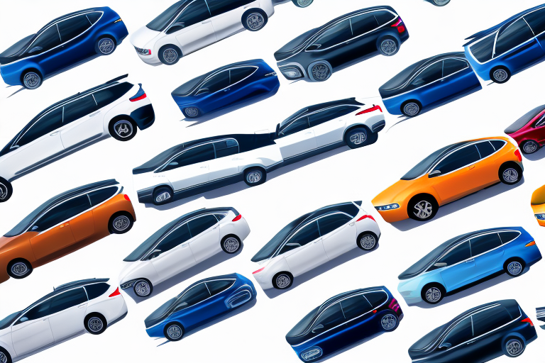 A variety of used cars in different models and colors