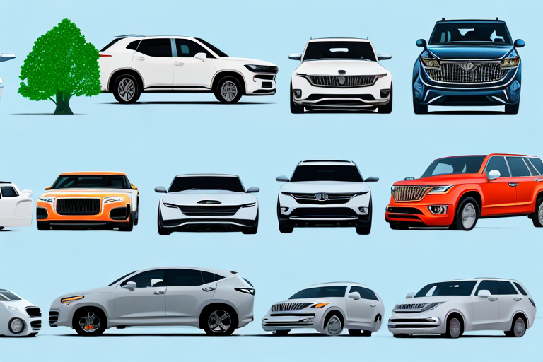 Several different types of cars