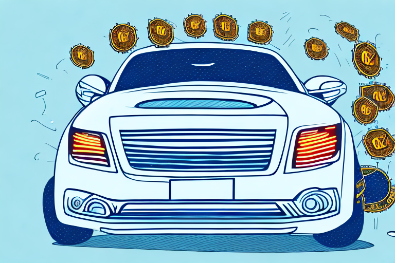 A car with price tags on it