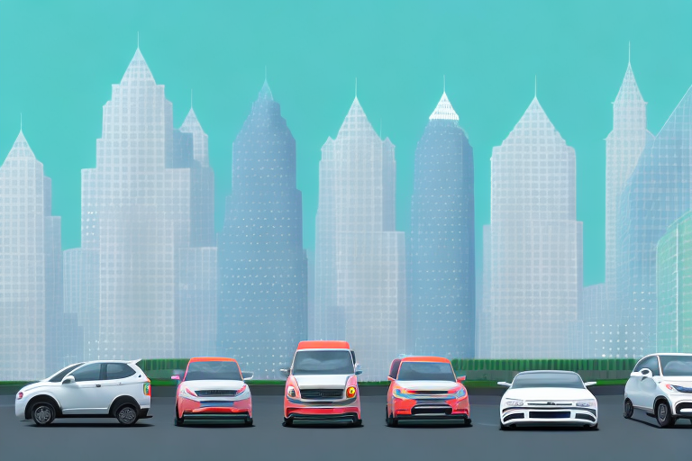 Several different compact cars