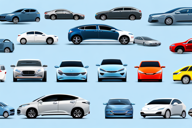 Several different types of cars