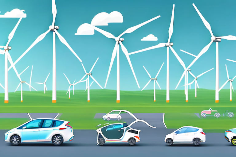 Various types of electric vehicles and bicycles on a road